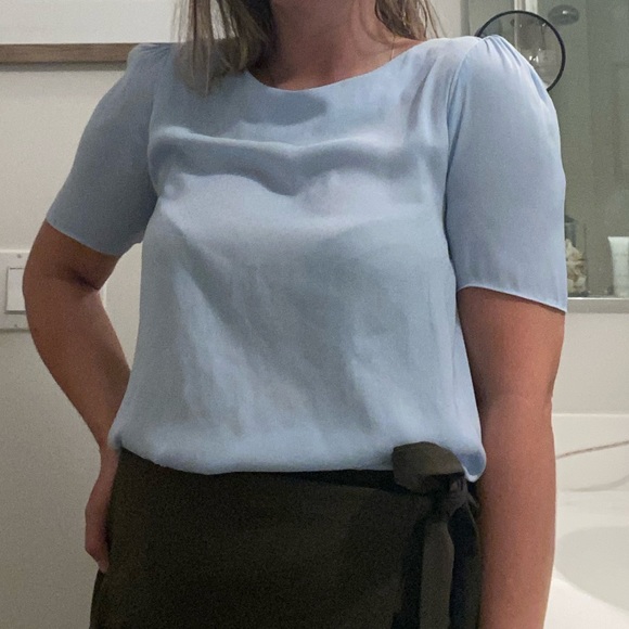 H&M Silk Baby Blue Blouse - Picture 3 of 7